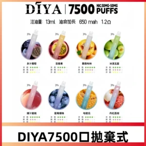 DIYA叮啞7500Puffs一次性可充電式電子煙|耐用穩定・口感超讚